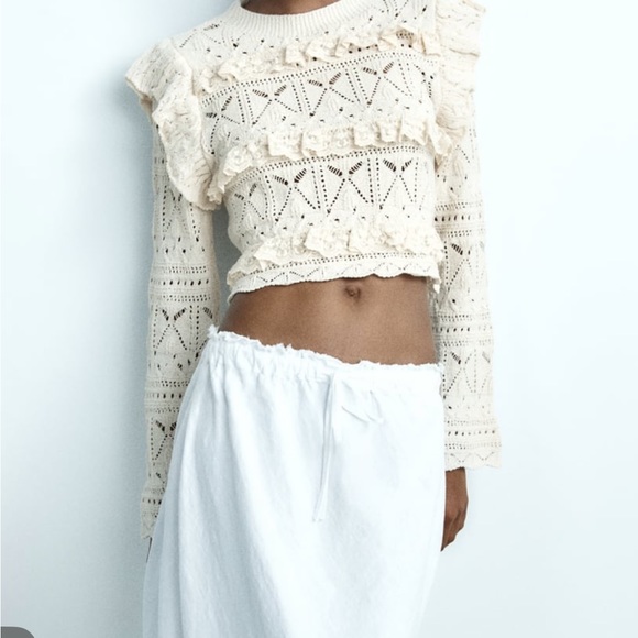 Zara NWT knit long sleeves top Sz L - Picture 2 of 8